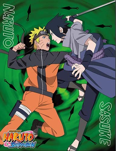 Naruto Shippuden Throw Blanket - Uzumaki and Uchiha Sasuke