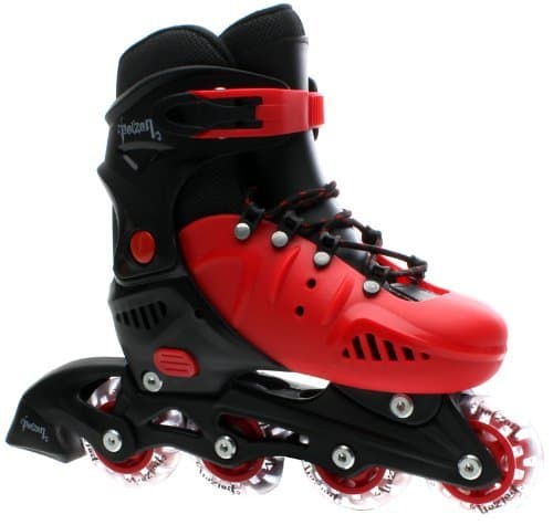 Poizon Adjustable Inline Skates Size UK 2 to 4 in Red
