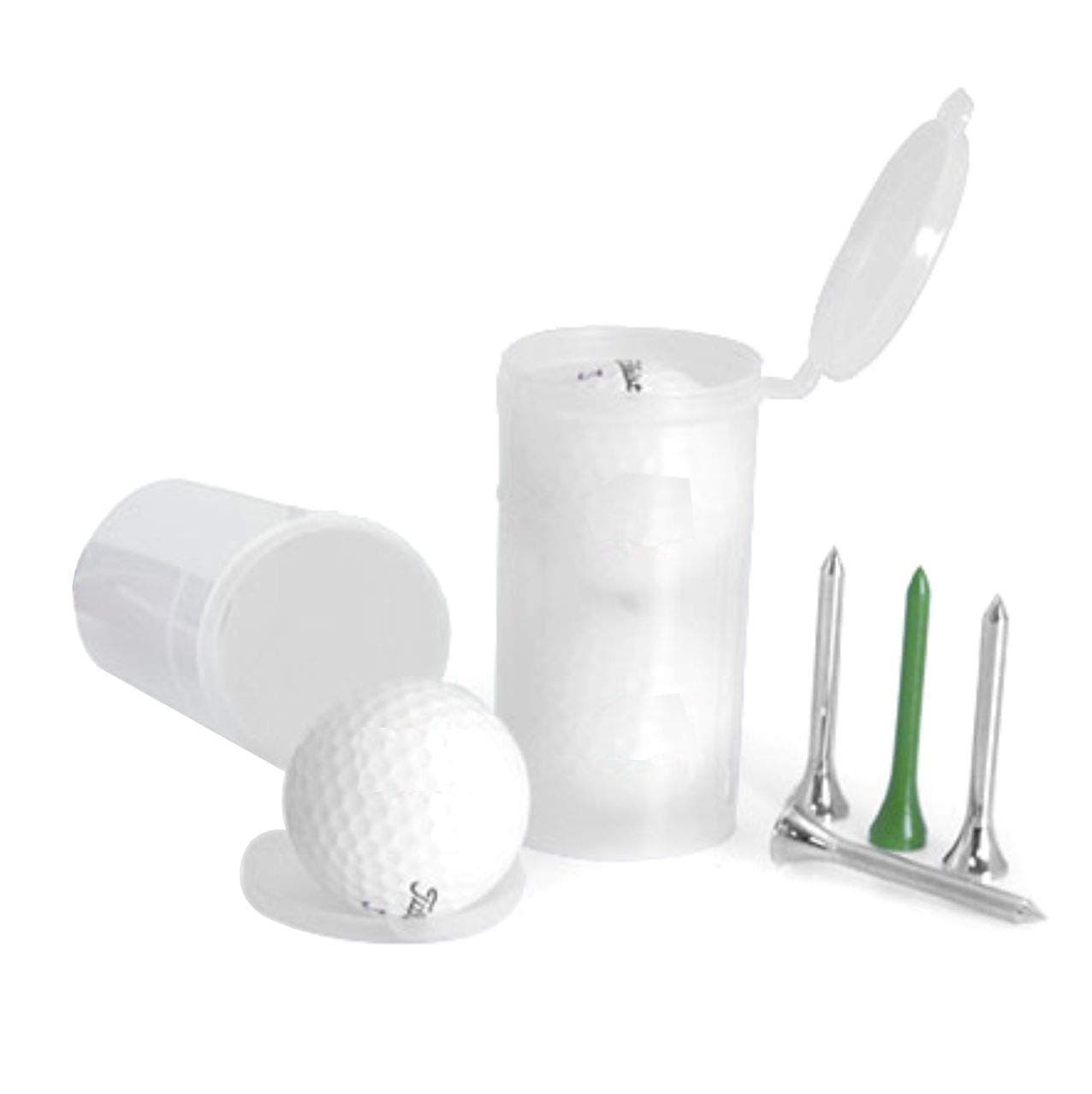 MagnaKoys Golf Balls Semi Clear Plastic Hinge Top Container Organizer