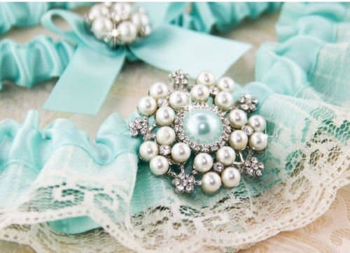 Bridal Garter Set, Something Blue Wedding Garter Set