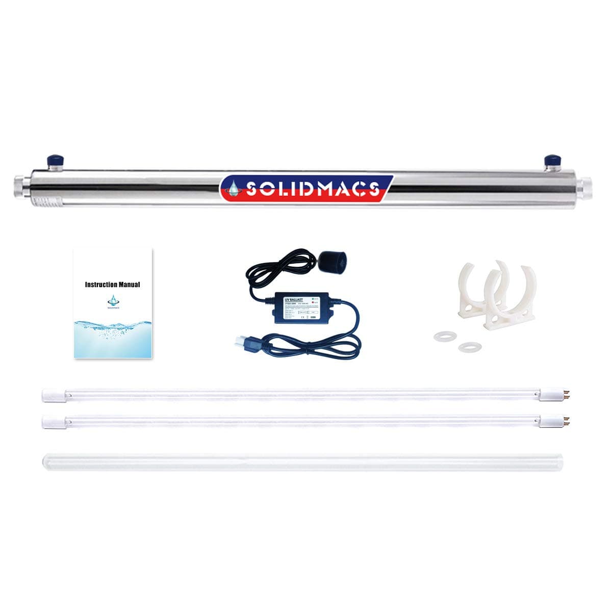 Ultraviolet Water Purifier Sterilizer Filter for Whole House Purification 12-GPM 55W +1 Extra UV Tube