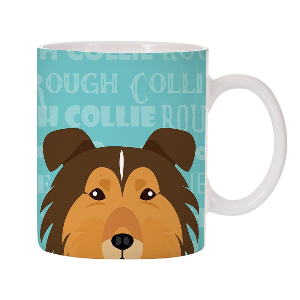 Adorable Dog Breed Design 11oz Ceramic Coffee Mug (Rough Collie)