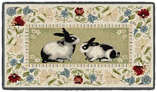 Brumlow Mills Bunny Flower Area Rug for Kitchen, Dining, Bathroom Mat, Bedroom or Doorway, 20" x 34", Multi
