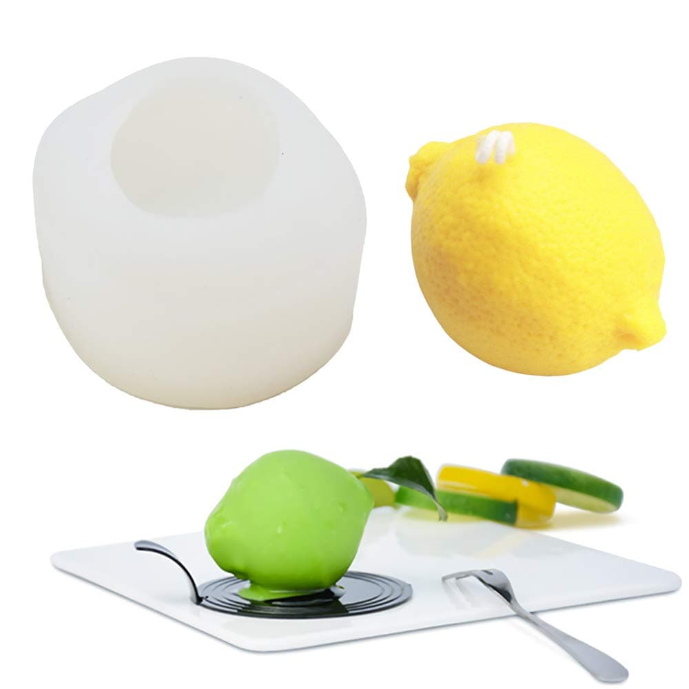 3D Lemon Silicone Soap Mold for Homemade Soap Making Lime Silicone Chocolate Mousse Cake Pastry Baking Mold Candle Lotion Bar Bath Bomb Plaster of Paris Mold