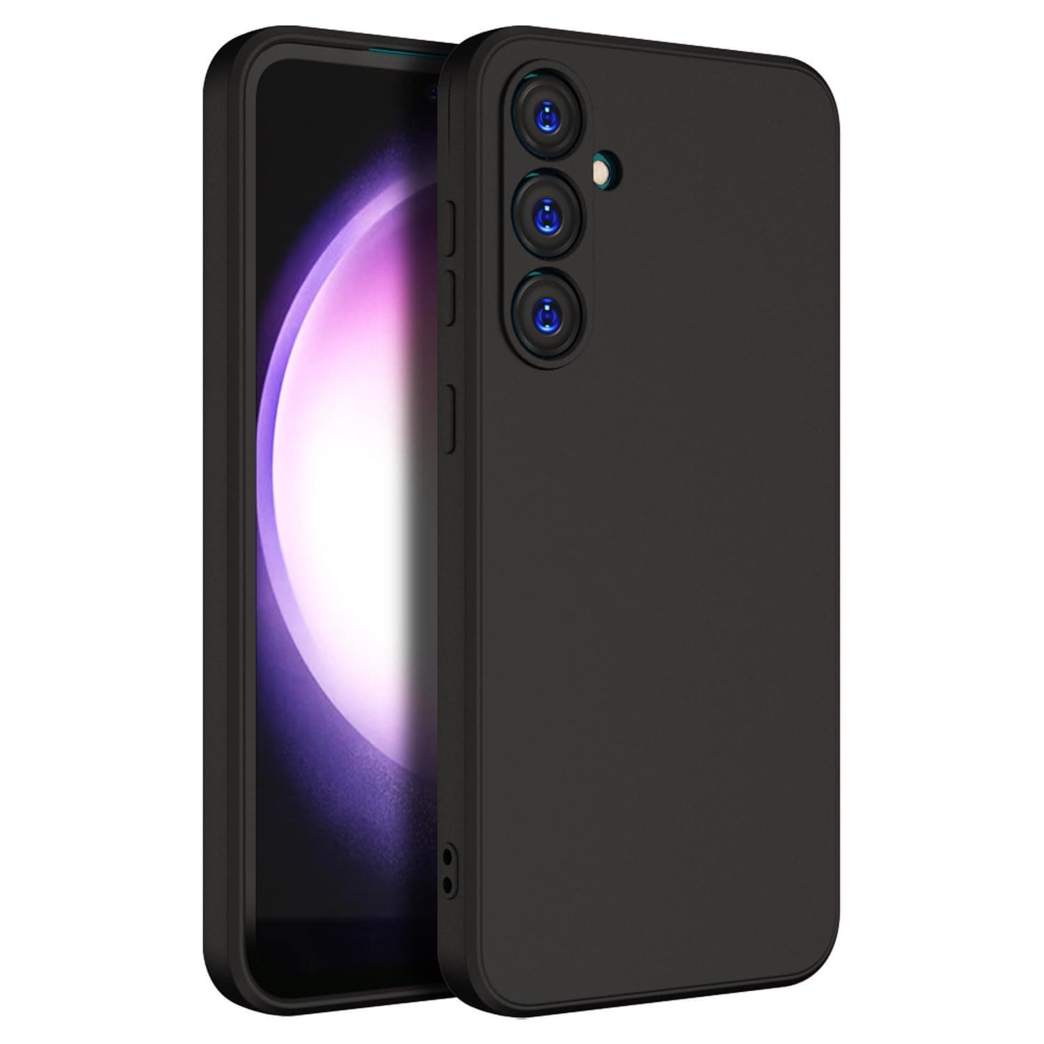 Muzz Silicon Case Compatible with Samsung Galaxy A55 2024, Shock-Proof Soft Gel Rubber Cover Camera Protection Slim fit TPU Case Light weight Back Cover Case for Samsung Galaxy A55 5G (Black)