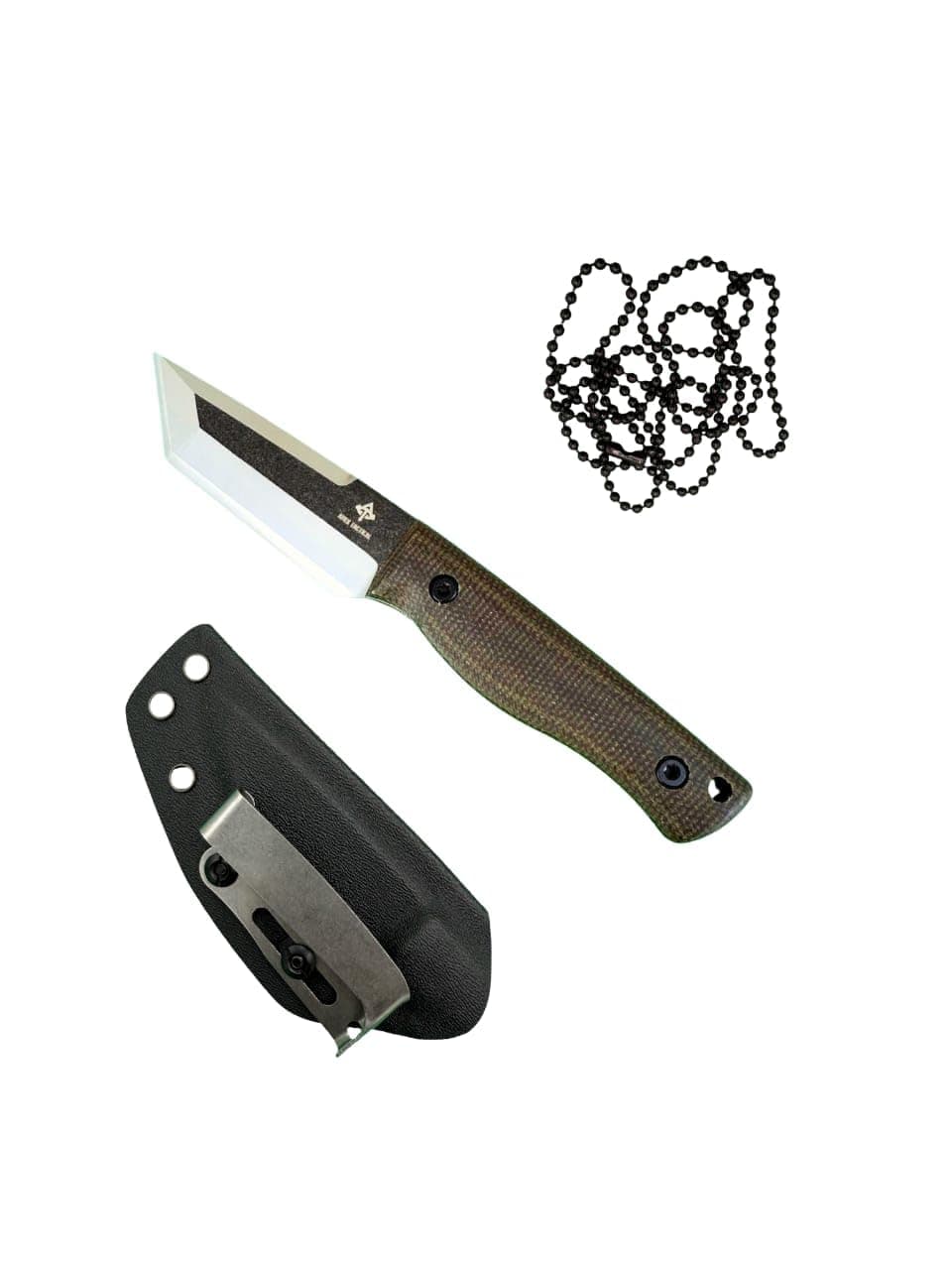 Fixed Blade, 3D Micarta Scales, EDC With Kydex Sheath, Ideal for Skinning, Survival, Camping, Hunting & Outdoors, Tactical Full Tang Knife (B_009)