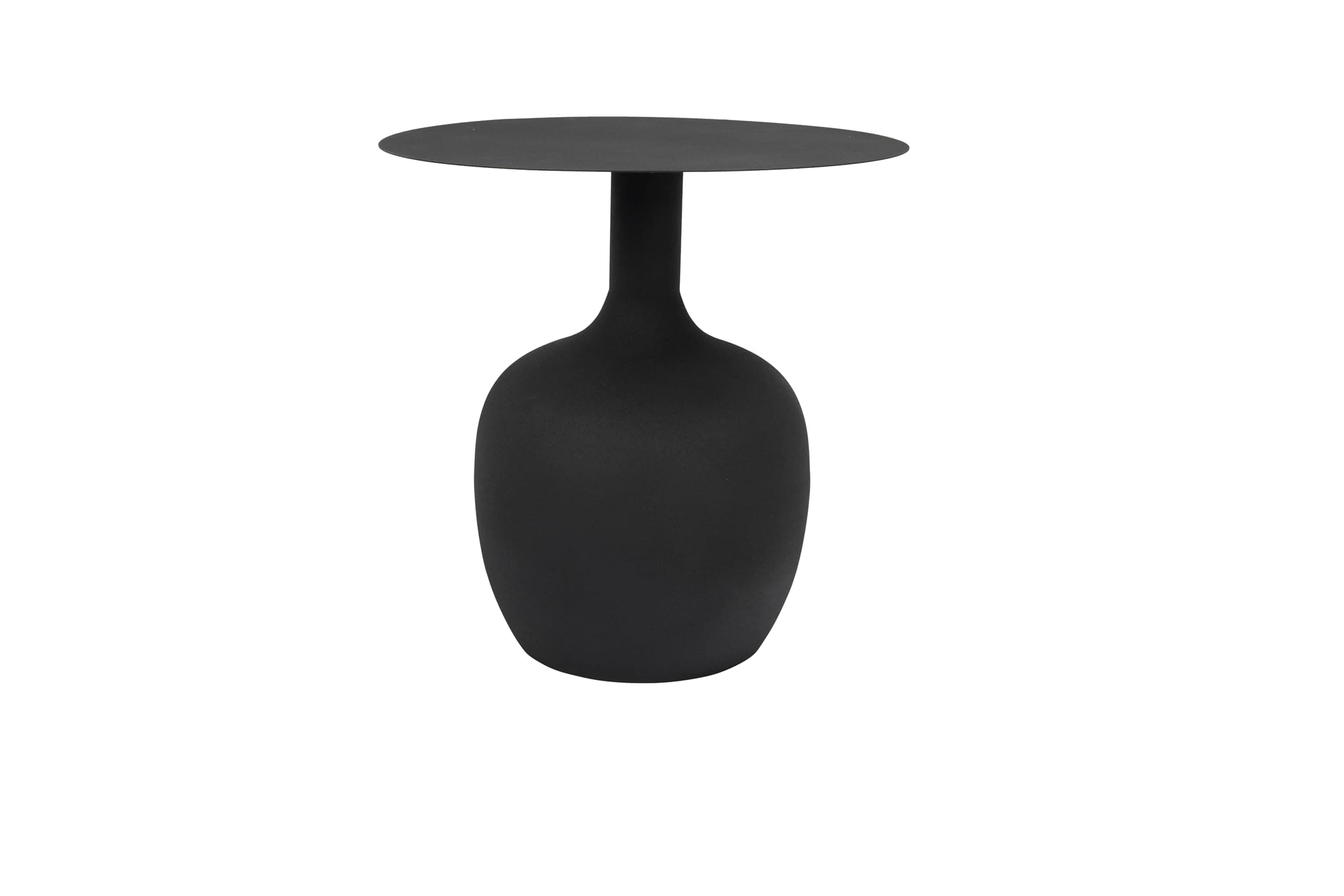 Chic Metal Round Side Table, Black