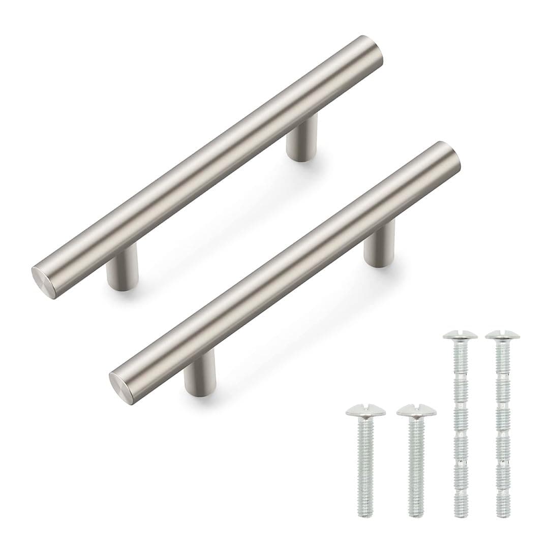 Home & Beyond 10 pcs Polished Nickel Cabinet Pulls 7.4" (188mm) Handle, 5" (128mm) Screw Spacing, Stainless Steel Kitchen Drawer Pulls Hardware, Dresser Drawer Handles, Brushed Nickel Cabinet Handles
