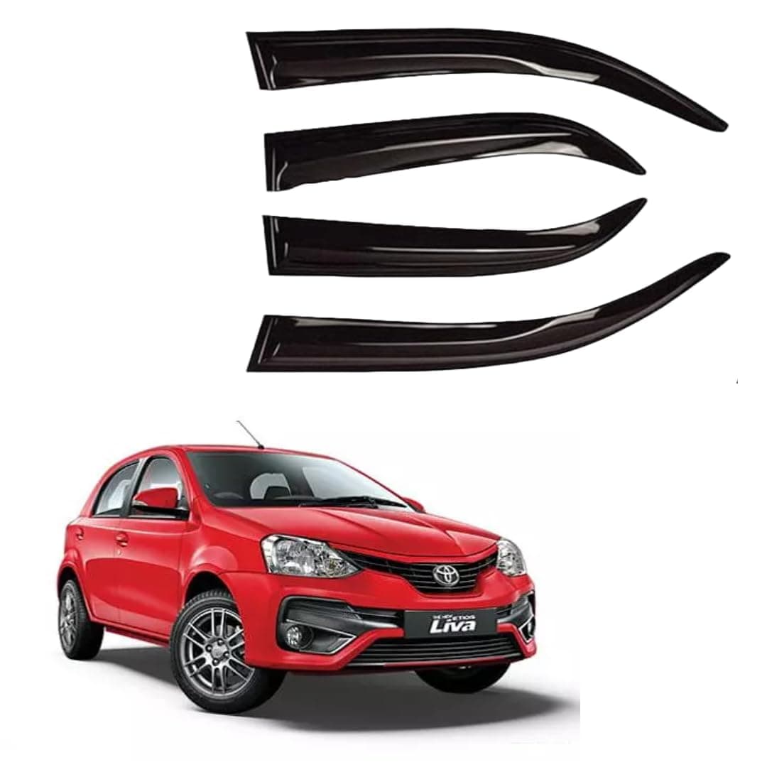 Auto Royal Unbreakable Car Window Door Visor/Rain Guard/Wind Deflector Compatible for (Toyota Etios)