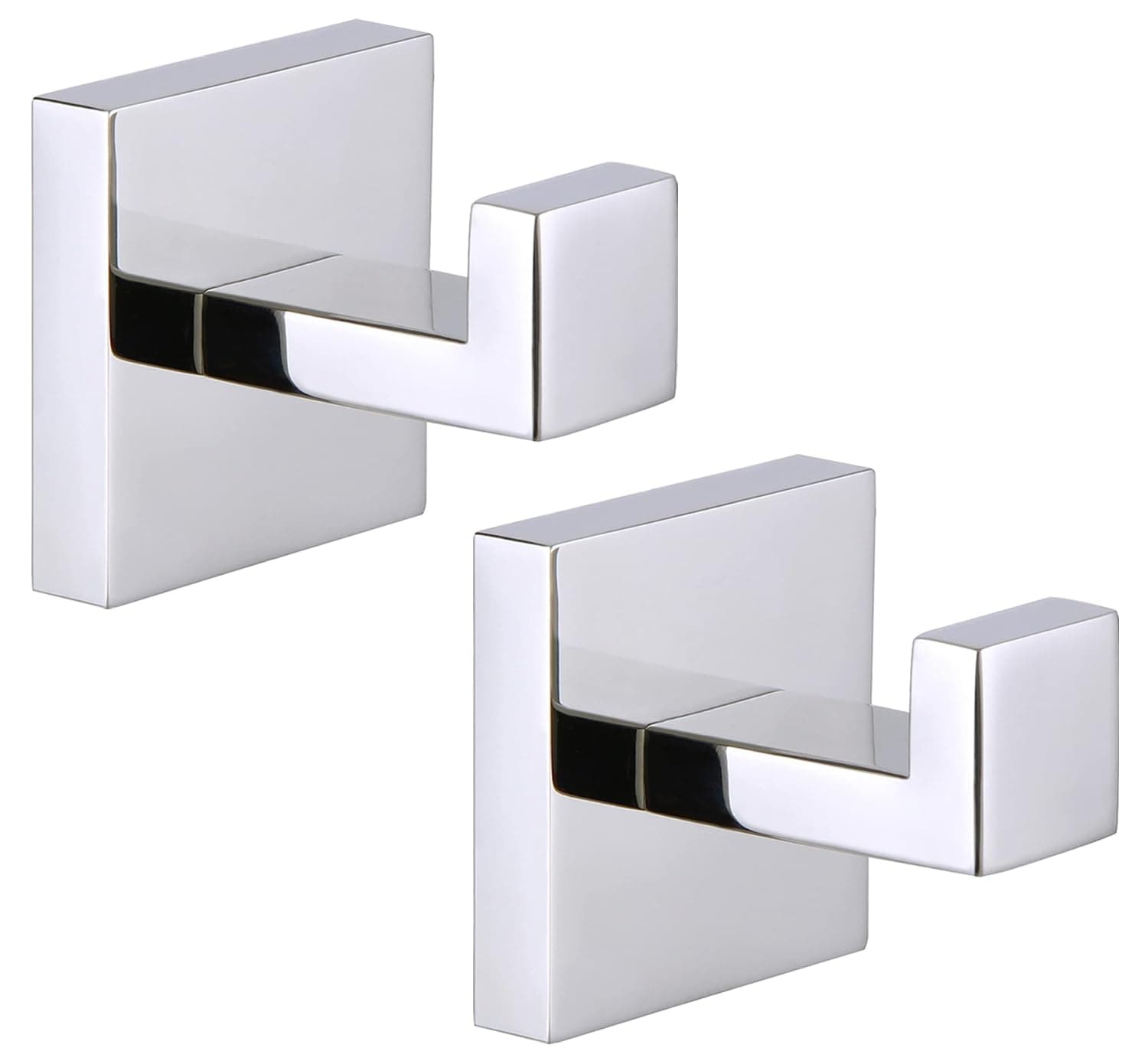 2 Pack Square Bathroom Towel Hook,Stainless Steel Door Hooks Screw in for Coat,Robe,Clothes(Polished Chrome)