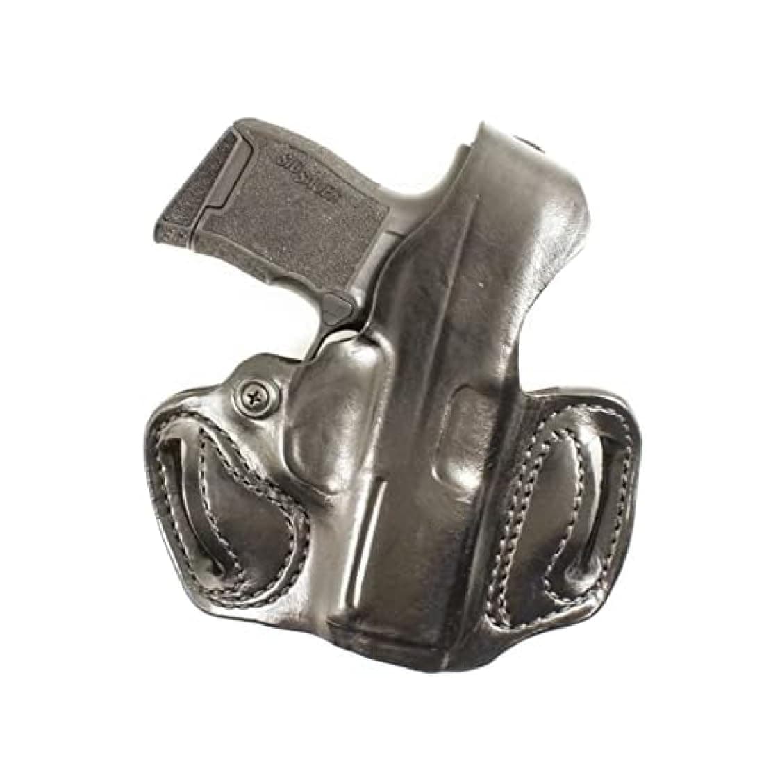 Thumb Break Mini Slide Holster - Leather OWB Holster, Fits the SIG Sauer P365, P365 XL RomeoZero, P365 XL, P365 SAS - Right Hand Draw, Black