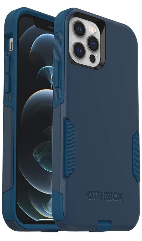 Synthetic Rubber Polycarbonate Commuter Series Case for iPhone 12 & iPhone 12 Pro - Bespoke Way (Blazer Blue/Stormy SEAS Blue)