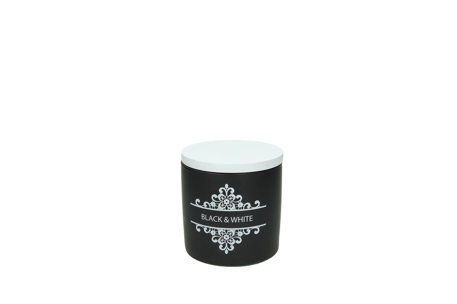 Black & White Round Porcelain Jar for Everything A Love and Price. Height 11 cm, 670 ml Capacity, Andrea Fonte Basso