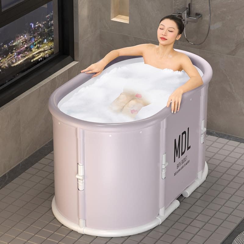 Portable Bathtub For Shower Stall, Large Foldable Soaking Bathing Tub for Adults, Separate Family Bathroom Japanese SPA Collapsible Tub, Ideal for Hot Bath Ice Bath-No installation required