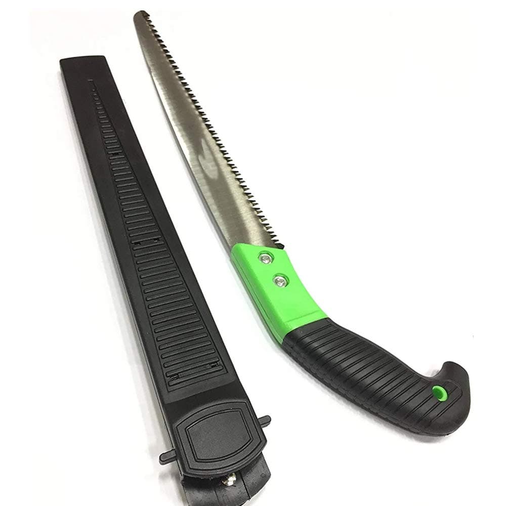 Chromium Folding Steel Saw 3 Edge Sharpen Teeth with Plastic Cover and Grip Handle Wood Cutting Saw Tree Cutter Tools Professional Pruning Saw with 8 Inch Curved Blade Chromium Steel