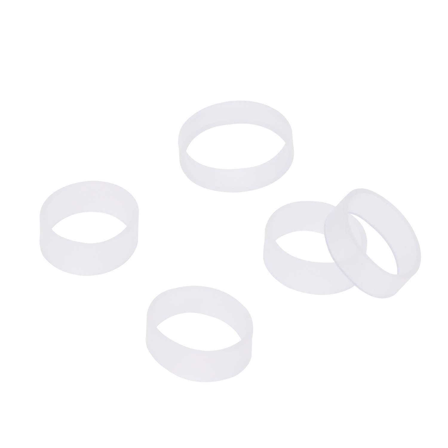 ONLYKXY 100 Pieces 10mm ID 12mm OD Clear Silicone Cable Ties, Data Lines Silicone Cord Ties, Reusable Rubber Rings, Cable Tie Straps, Rubber bands