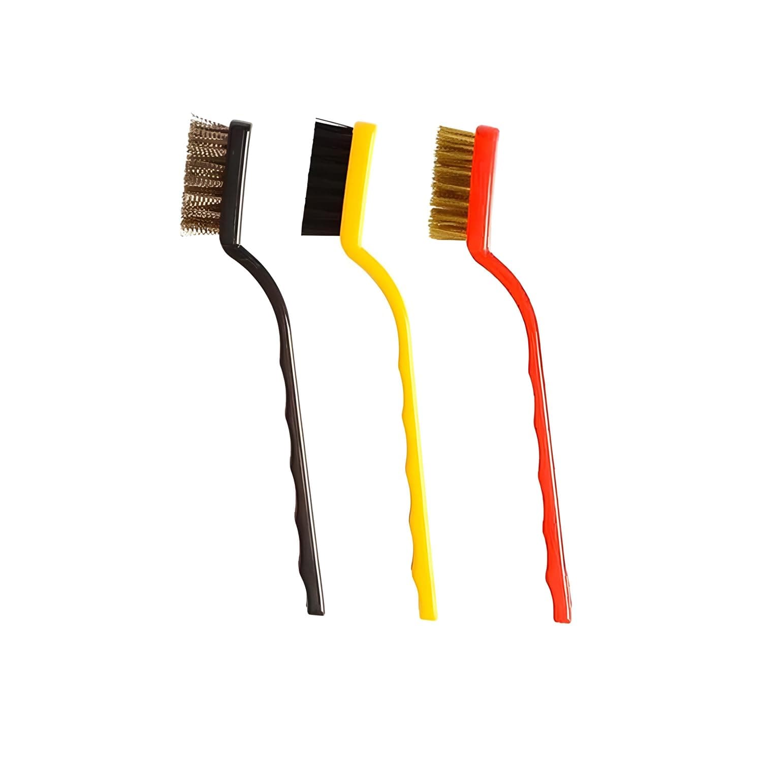 Oblivion Mini Wire Brush for Cleaning 3 Pc – Wire Brush Set with Brass, Nylon & Stainless Steel Bristles, Cleaning Brushes for Gas Stove, Burner, Tiles, Tap Rust Removal, Welding Slag, Paint & Dirt