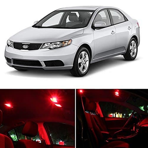 LEDpartsNow Interior LED Lights Replacement for KIA FORTE 2009-2017 Package Kit (8 Bulbs), RED