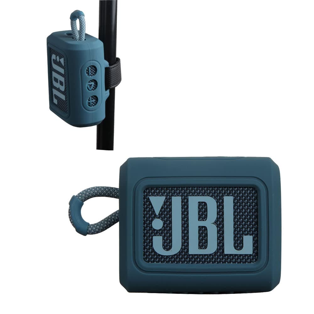Hermitshell Silicone Sleeve is Suitable for JBL GO 4 /JBL GO 3 Waterproof, Portable Speaker (Blue) (Silicone Cover Only)