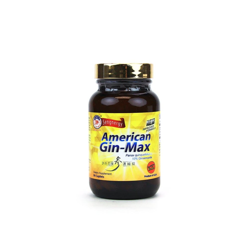 Hsu's SKU 1066, Ginseng American Gin-Max 90 ct Caplets, 许氏花旗参濃縮錠