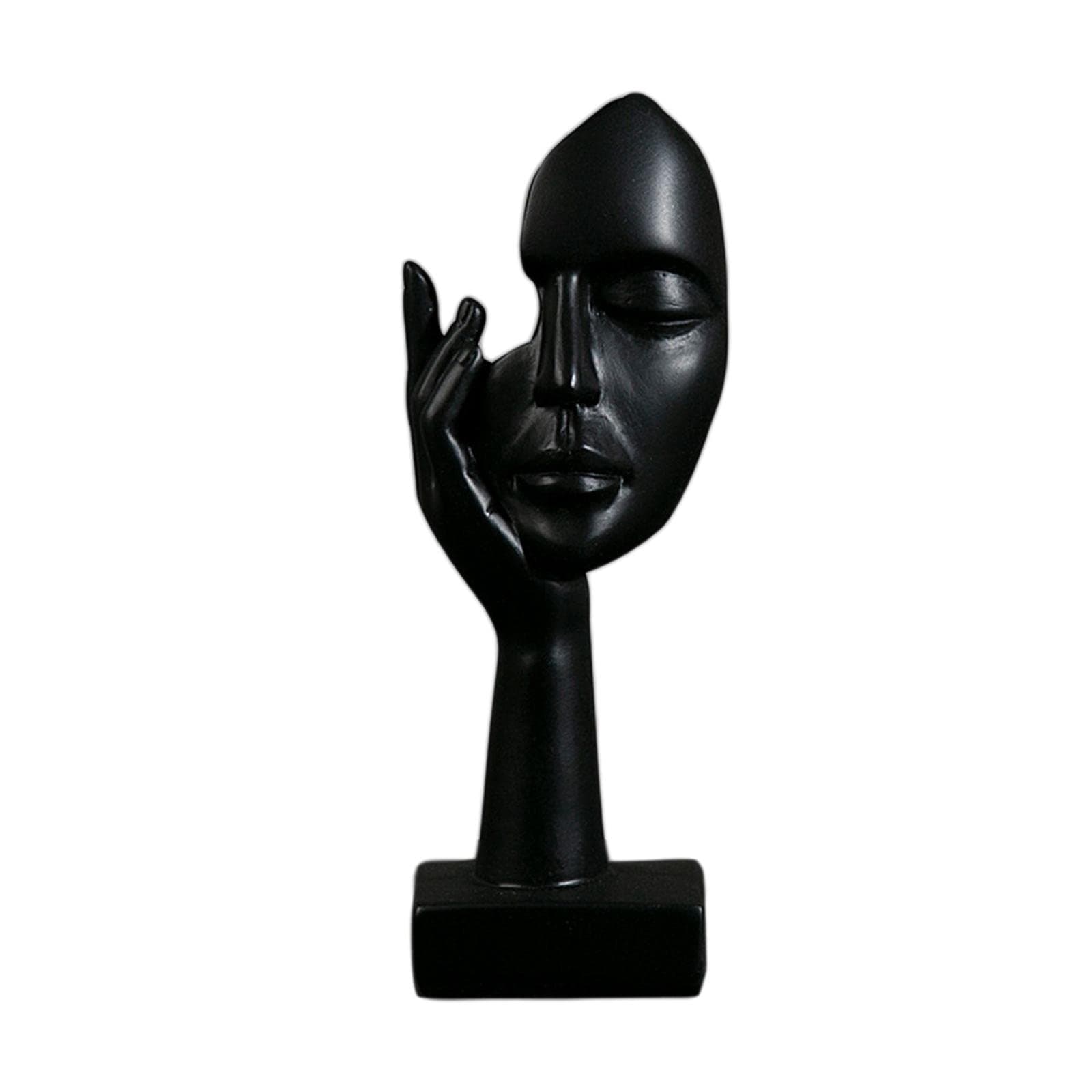 – Simple Creative Women Face Art Statue Thinker Lady Sculpture Abstract Character Ornament for Living Room Bedroom Study Room Home Decor, Black