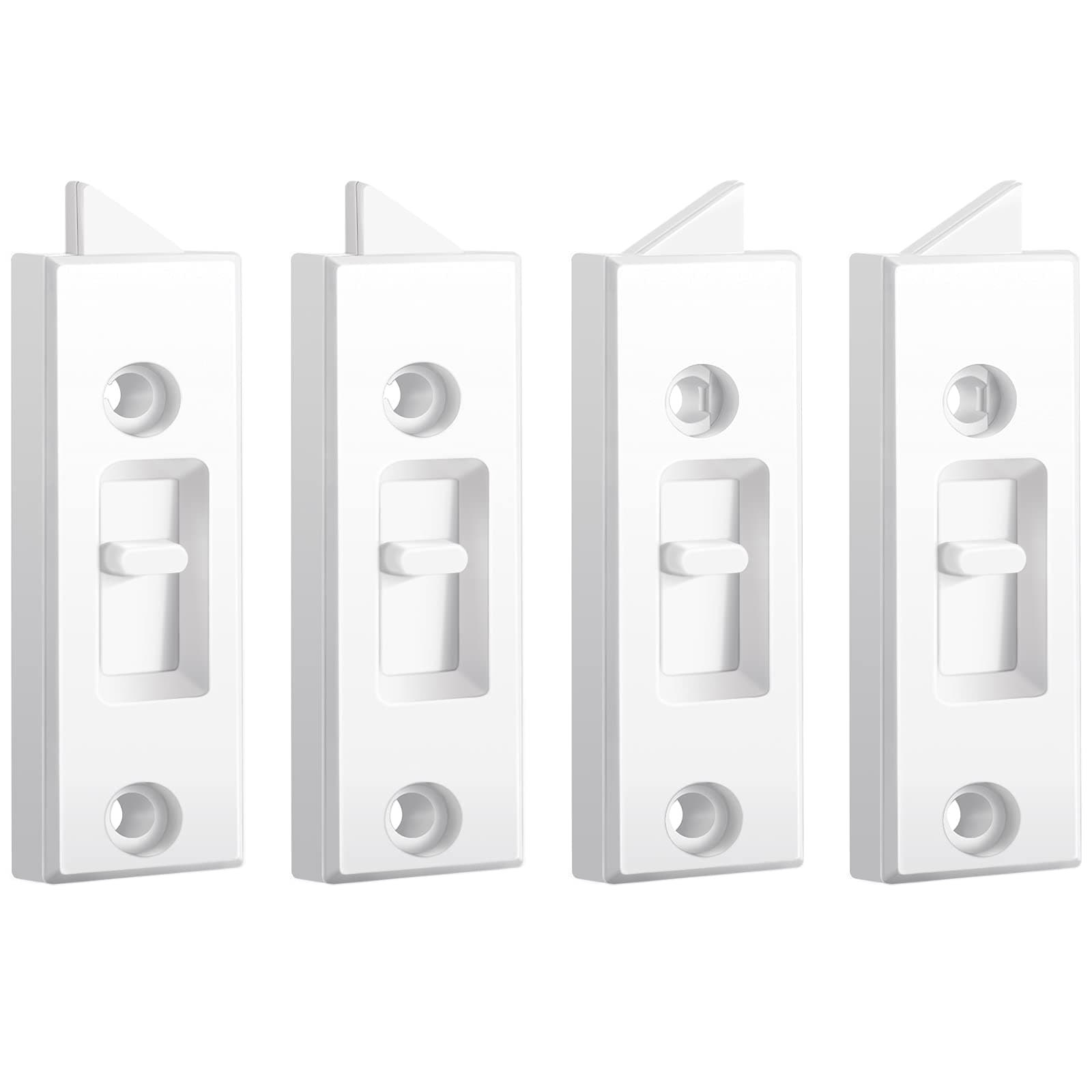 Window Latch Locks Window Parts and Hardware Tilt Latch Plastic Construction, Spring Loaded, 2 Inch Hole Center Spacing Sliding Lock Replacement (4 Pieces)