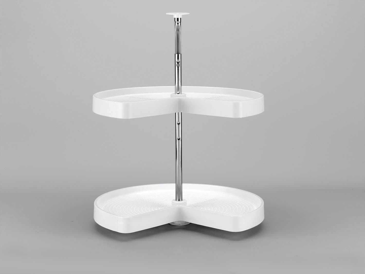 24in Kidney Polymer Lazy Susan Set Almond