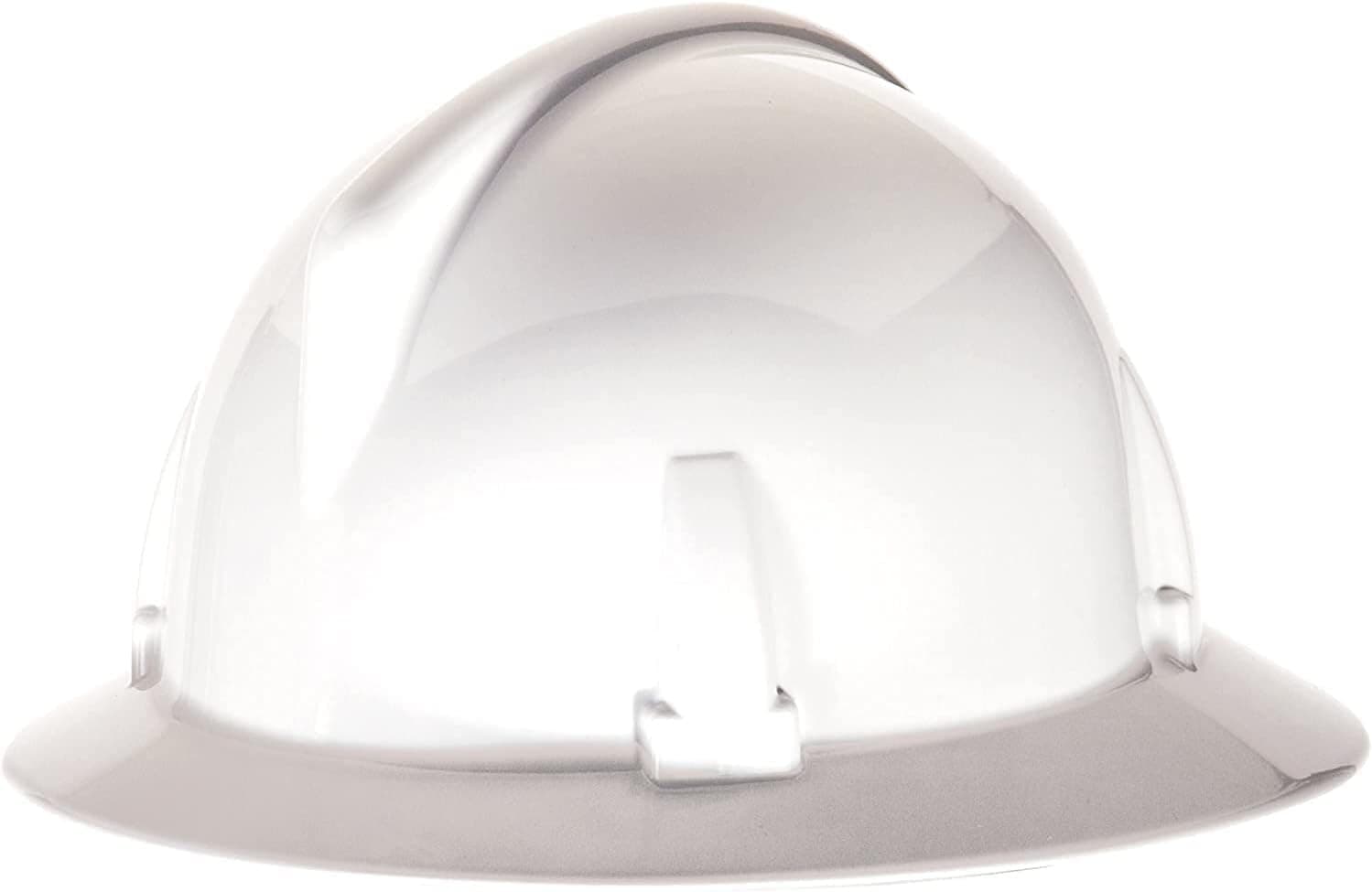 Topgard Full Brim Safety Hard Hat | Non-Slotted Polycarbonate Shell, for General Purpose and Elevated Temperatures - Standard Size in White