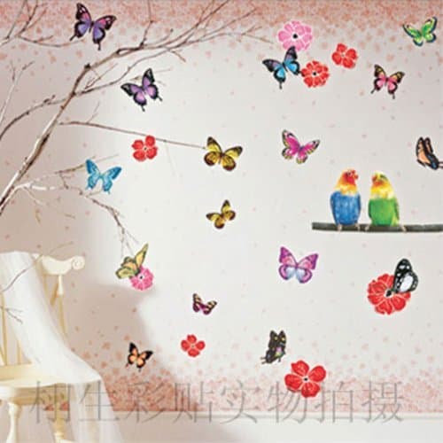 Prodashop Small Wall Sticker DIY Flower Butterfly Bird Wall Sticker Decals LW940