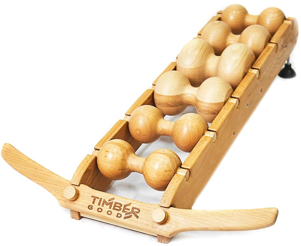 6-Rollers Massager for Back, Spine, Neck, Body and Legs Pain Relief – Wood Therapy Massage Tools