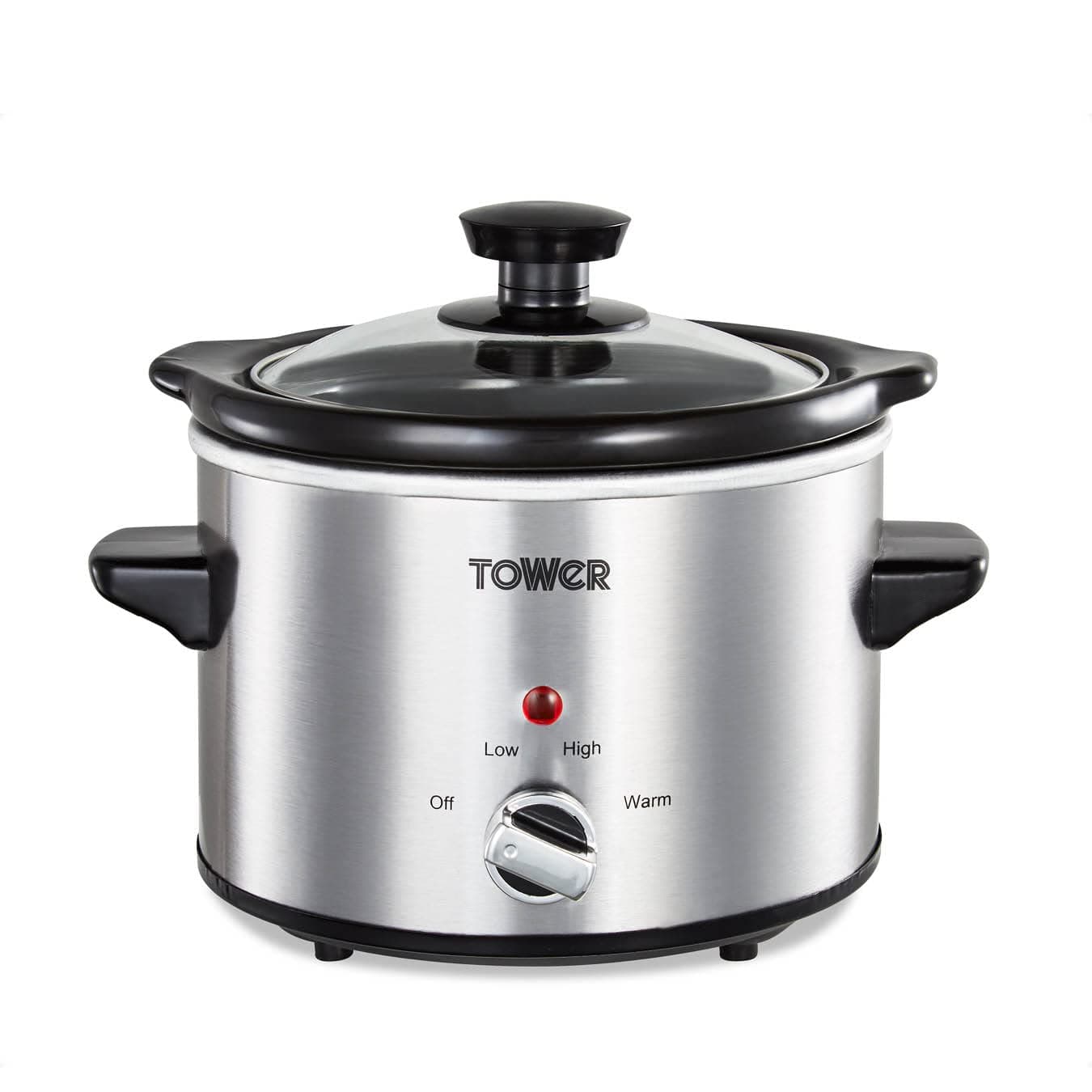 Tower Infinity Compact Slow Cooker with Keep Warm Function, 1.5L, 120W, Stainless Steel, T16020
