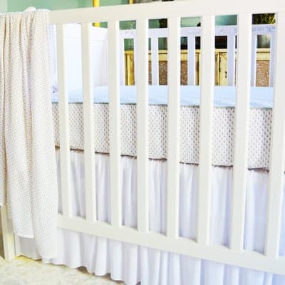 Oliver B Pale Pink 3-piece Tulip Crib Bedding Set, White