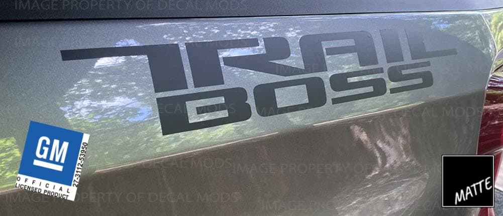 Decal Mods Trail Boss Replacement Decal Sticker for Chevy Silverado die-Cut (2019-2024) Bed Side 1500 2500 HD (Set of 2) Black Matte - CBM