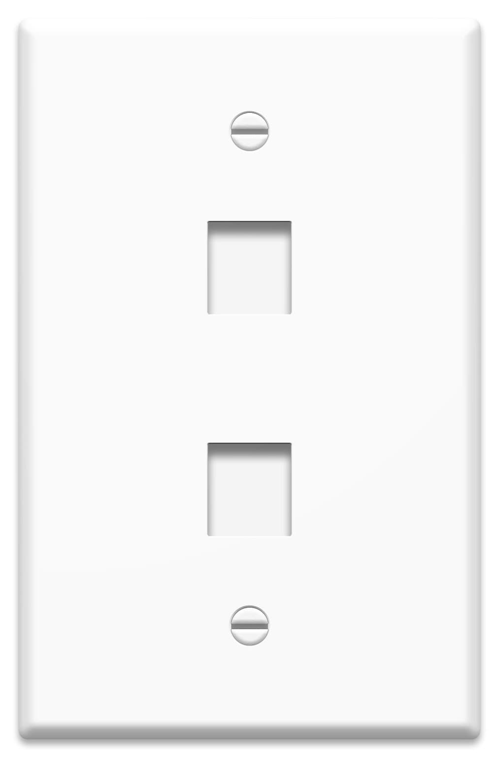 Legrand OnQ 2 Port Oversized Double Gang Wall Plate, High-Impact Flame Retardant Plastic, Covers Drywall, White, 10 Count, WP3302WH10