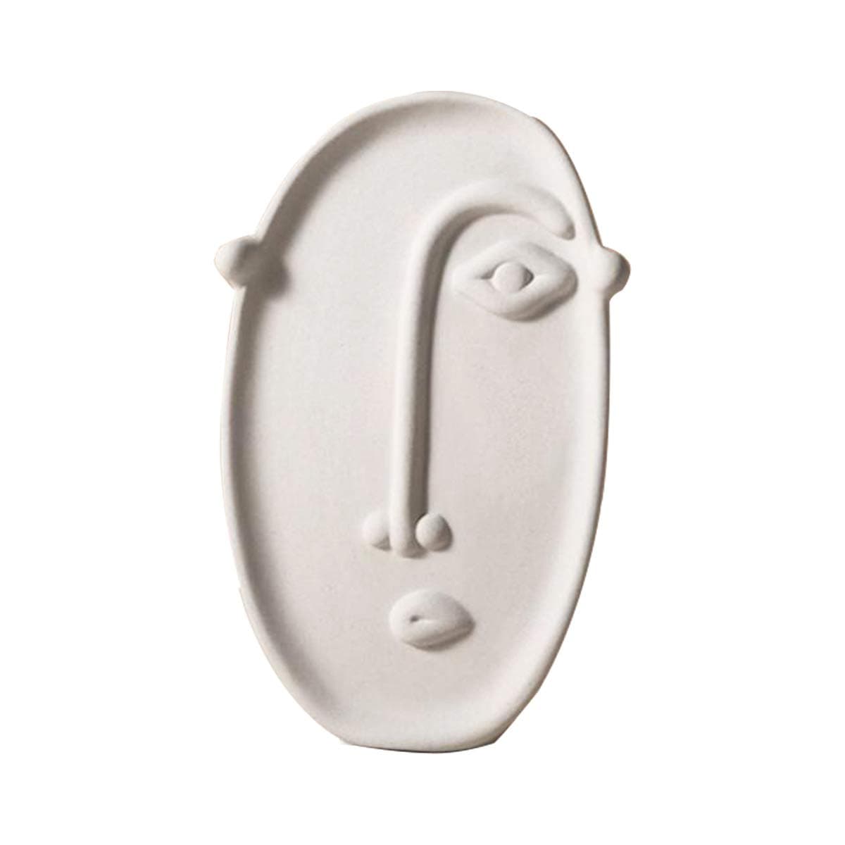 Maygone Ceramic Modern Arts Face Vase White Flower Head Vase for Home Office Bookshelf Table Centerpieces Decoration
