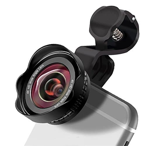 CYKE Smartphone Lens,Universal One Camera Mobile Phone HD 2 in 1 Camera Lens Kit,0.45X Super Wide Angle Lens + 20X Macro Lens,Clip-On Cell Phone Lens for iPhone,Sony, Android Smartphones (Black)