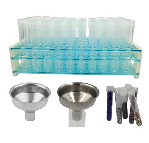 Bead Organizer Storage Rack with 50 Storage Tubes for Beads - Plastic Test Tubes with Rack for Jewelry, Beads, Crafts and More - See and Find Beads Easily