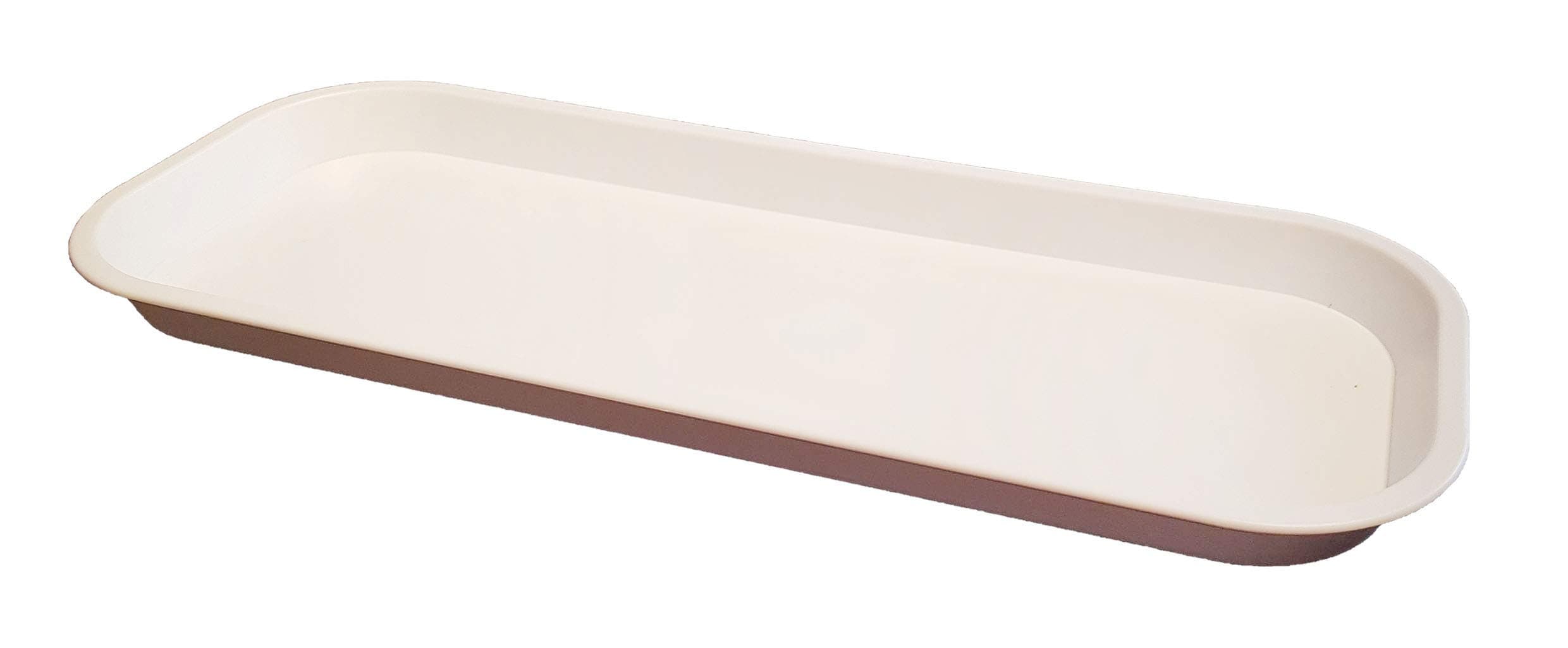 Large Thin White Plastic Catering Tray - KB6 (381mm L x 152mm W x 22mm D)