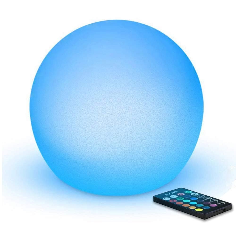 Diameter 15cm LED Night Light, Colour Changing Mood Lamp Ball Light, 8 Dimmable Brightness, 16 RGB Colours, Wireless Remote Control, Battery Operated Bedside Lamp for Childrens Bedroom