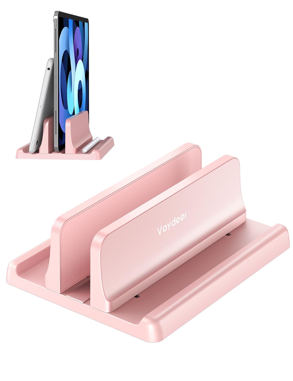 Vaydeer Vertical Laptop Stand Holder Plastic Adjustable Dock for MacBook Pro, Air, HP, Dell, Microsoft Surface, Lenovo, Up to 17.3 Inches (Pink)