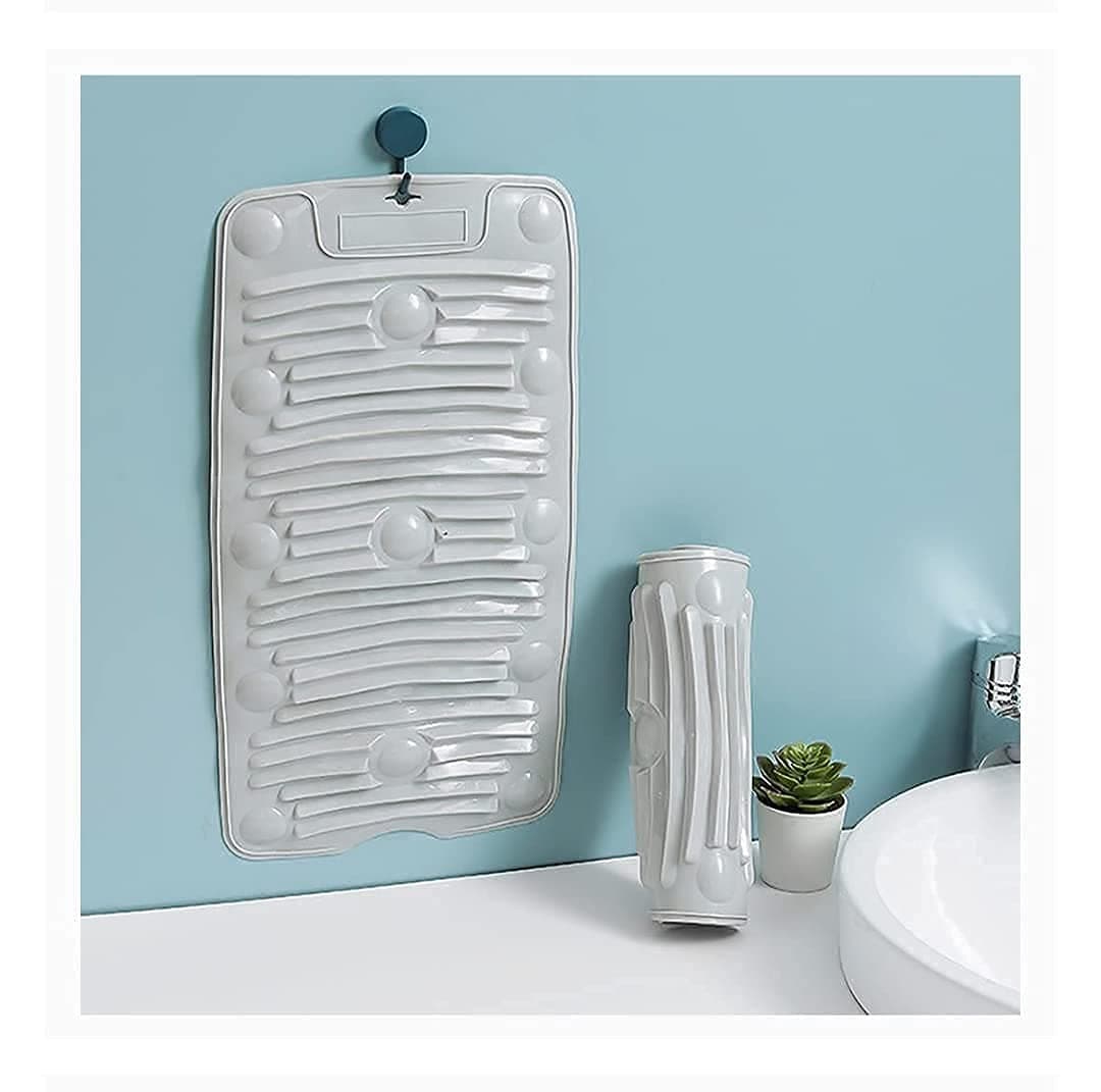 SPRADE Multipurpose Rollable Foldable Portable Silicone Antislip Mini Travelling Housing Washing Cleaning Laundry Pad Board Mat for Shoe Clothes Mop (Multi Color)