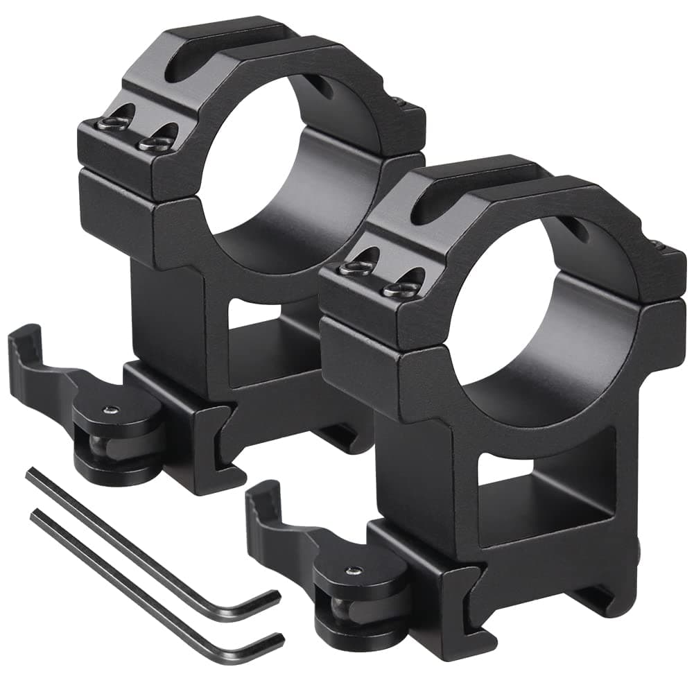 BILLION DUO Industrial Grade 20mm Scope Rings, 30mm Tactical Precision Scope Mount QD Mount Base | 65mm Center Height-2Pack