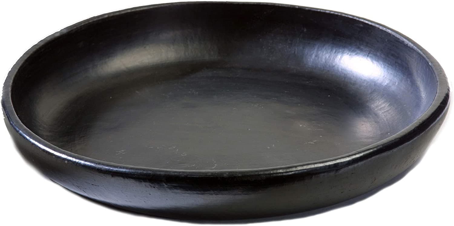 Authentic La Chamba Deep Plate - Elegant, All-Natural Black Clay Dish for Dinnerware and Serving - Microwave Safe – Earthenware, Handmade in Colombia, 11.5” Diameter
