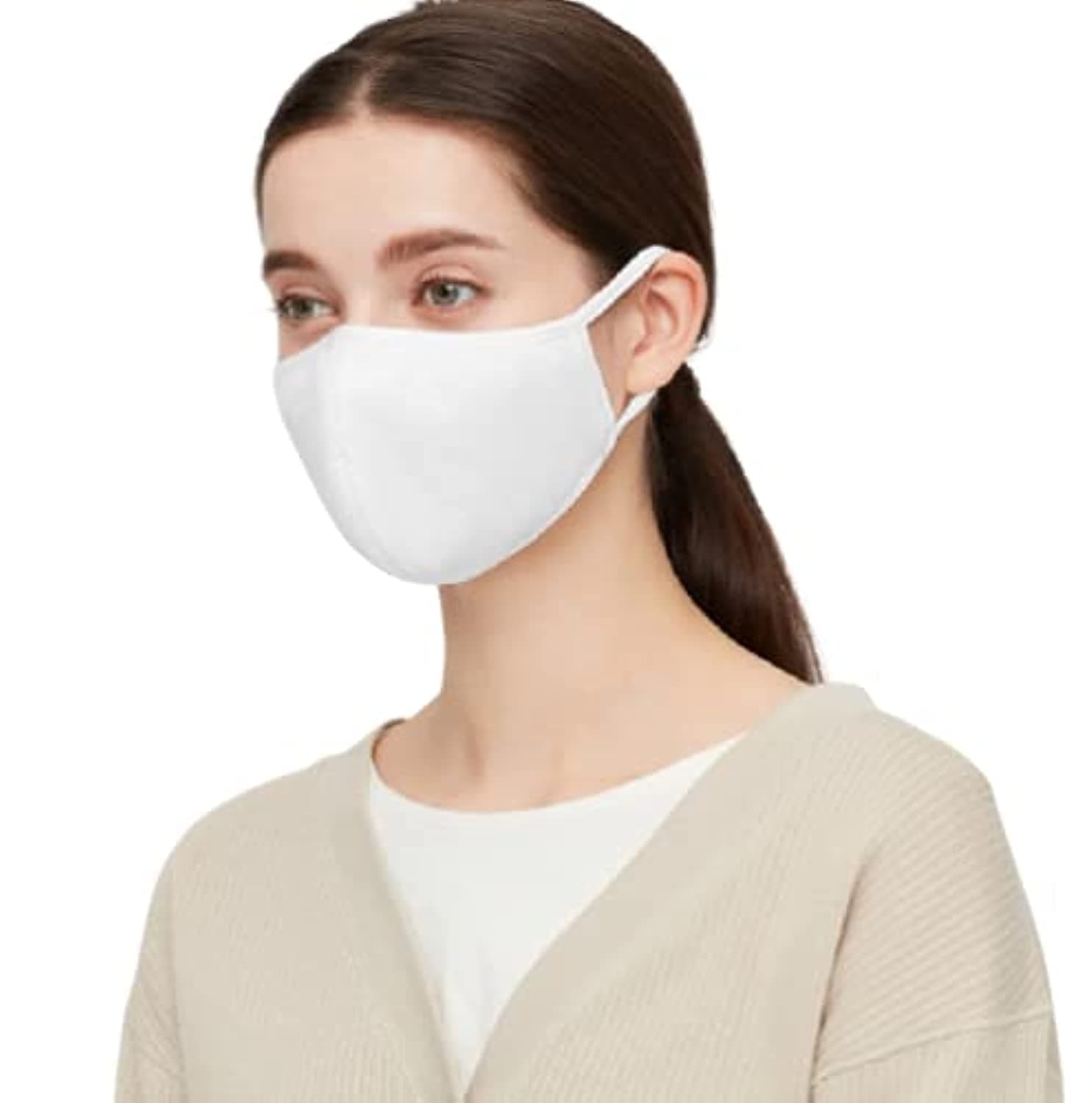 Uniqlo AIRism Washable Face Mask (3 pcs.) (White, Medium)