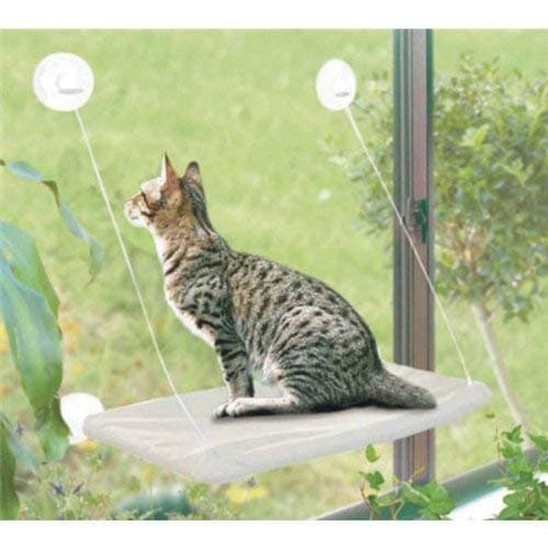 PETPAWJOY Cat Bed, Cat Window Perch Window Seat Suction Cups Space Saving Cat Hammock Pet Resting Seat Safety Cat Shelves - Providing All Around 360° Sunbath for Cats Weightedup to 30lb