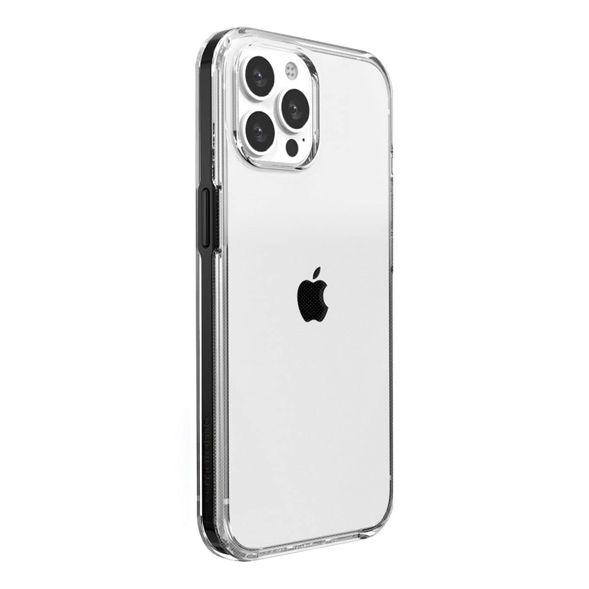 Motomo MT22158i13PMBK INO Achrome Shield Case For iPhone 13 Pro Max, Clear, Soft, Contact Marks, TPU and Polycarbonate Hybrid, Shockproof, Bumper Style, Aluminum Buttons, Wireless Charging, Matt Black