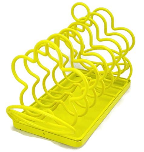 Yellow Flower Toast Caddy Rack with Crumb Tray