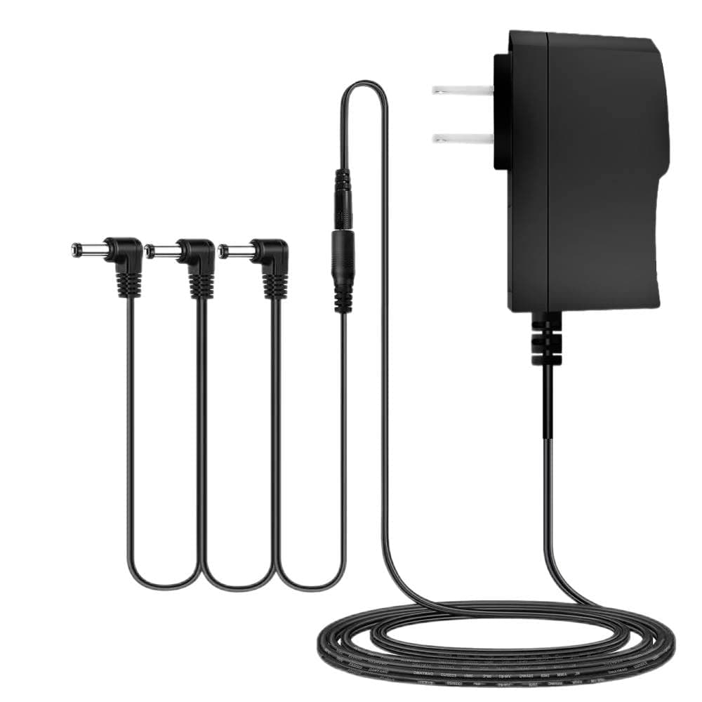 for Boss PSA Adapter 9V DC Guitar Pedal Power Supply 1A Power Cord for BOSS Effects Pedal, Casio Keyboard, Roland Musical Instruments, Distortion,PSA-120S,Center Negative with 3 Way Daisy Chain Cables