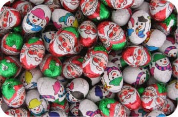 CANDY Chocolate Christmas Assorted foiled Balls and Drops (150g bag) (pack of 32)