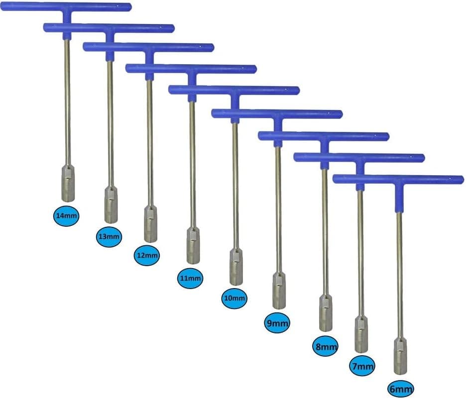 Inditrust New T Spanner/Socket set Pack of 9 pcs Size- 6mm to 14mm Single Sided T Type Wrench